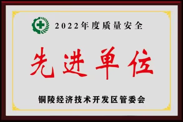 2022年度建筑施工企業(yè)“質(zhì)量管安全先進(jìn)單位”榮譽(yù)稱號(hào)